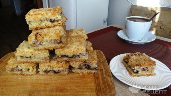 Рецепт: Насыпной творожный пирог с орехами - быстро , вкусно и много... Рецепт: Насыпной творожный пирог с орехами - быстро , вкусно и много...