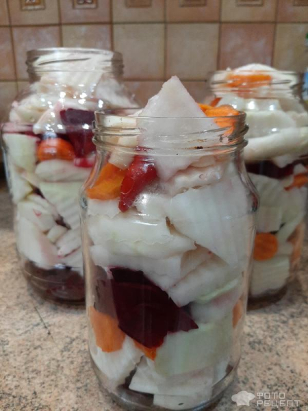 Рецепт: Капуста калираби - Со свеклой и морковью. Рецепт: Капуста калираби - Со свеклой и морковью.