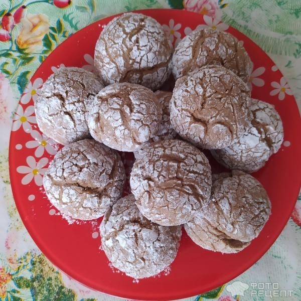 Рецепт: Печенье шоколадное - в сахарной пудре Рецепт: Печенье шоколадное - в сахарной пудре