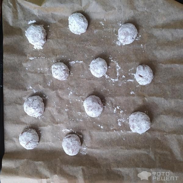 Рецепт: Печенье шоколадное - в сахарной пудре Рецепт: Печенье шоколадное - в сахарной пудре
