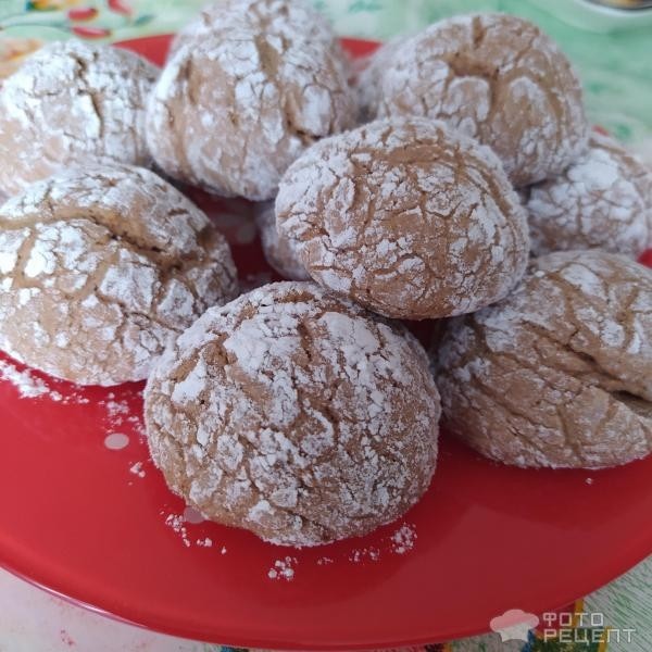 Рецепт: Печенье шоколадное - в сахарной пудре Рецепт: Печенье шоколадное - в сахарной пудре