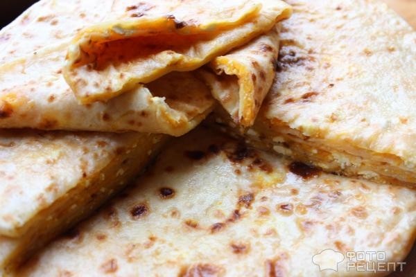 Рецепт: Хычины - с тыквой и сыром Рецепт: Хычины - с тыквой и сыром