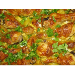 Рецепт: Куриные ножки запеченные с картошкой - в СВЧ Рецепт: Куриные ножки запеченные с картошкой - в СВЧ