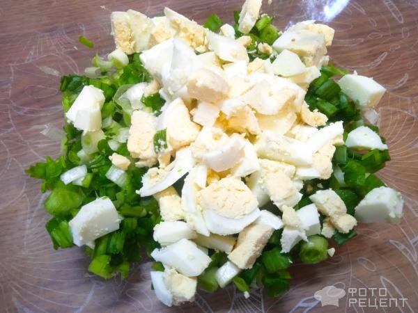 Рецепт: Ленивый пирог с яйцом и зеленым луком - и сыром Рецепт: Ленивый пирог с яйцом и зеленым луком - и сыром
