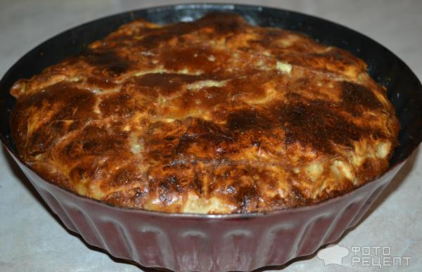 Рецепт: Пирог из лаваша с творогом - С зеленым луком, сметаной и пряностями Рецепт: Пирог из лаваша с творогом - С зеленым луком, сметаной и пряностями