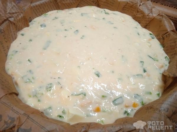 Рецепт: Ленивый пирог с яйцом и зеленым луком - и сыром Рецепт: Ленивый пирог с яйцом и зеленым луком - и сыром