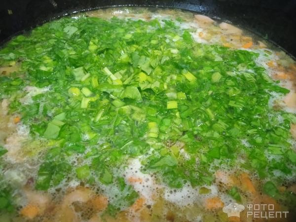 Рецепт: Овощной суп с сосисками - и шпинатом Рецепт: Овощной суп с сосисками - и шпинатом