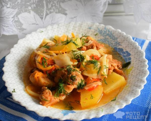 Рецепт: Куриный окорочок с овощами в горшочках - с копчёной паприкой Рецепт: Куриный окорочок с овощами в горшочках - с копчёной паприкой