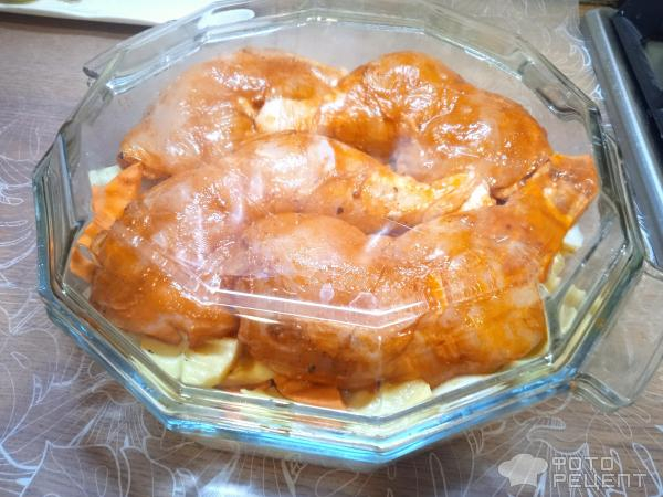 Рецепт: Куриные ножки запеченные с картошкой - в СВЧ Рецепт: Куриные ножки запеченные с картошкой - в СВЧ