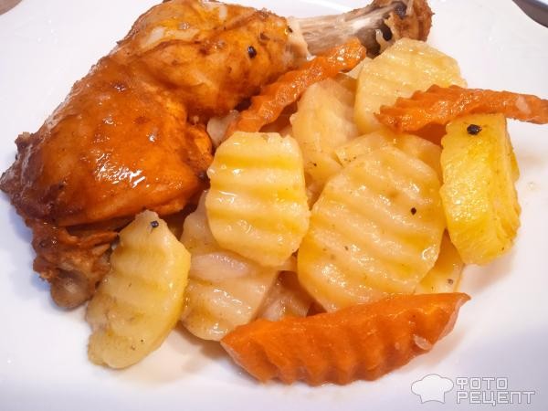 Рецепт: Куриные ножки запеченные с картошкой - в СВЧ Рецепт: Куриные ножки запеченные с картошкой - в СВЧ