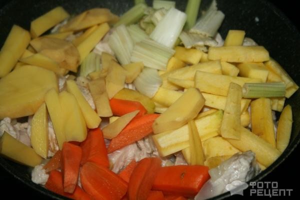 Рецепт: Индейка с овощами - с любистоком Рецепт: Индейка с овощами - с любистоком