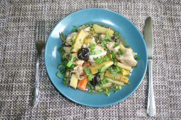 Рецепт: Индейка с овощами - с любистоком Рецепт: Индейка с овощами - с любистоком