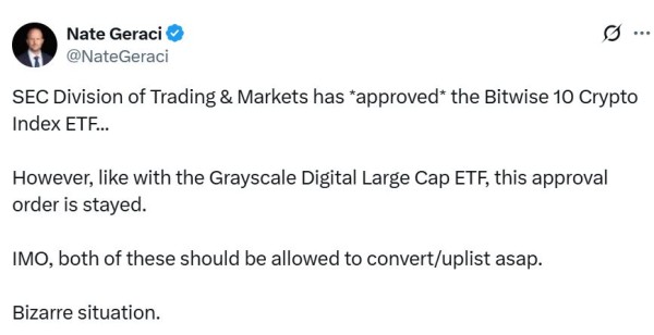 SEC утверждает ETF криптовалюты Bitwise SEC утверждает ETF криптовалюты Bitwise