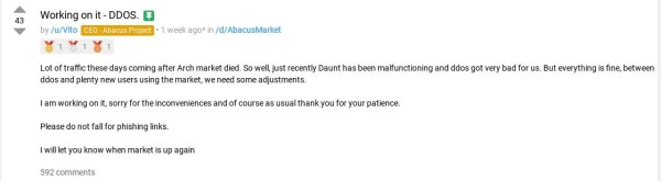 Биткоин-мощный рынок Abacus подозревал мошенничество с выходом Биткоин-мощный рынок Abacus подозревал мошенничество с выходом