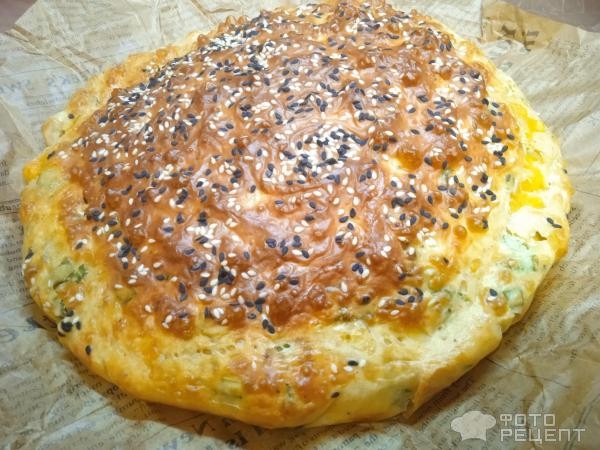 Рецепт: Ленивый пирог с яйцом и зеленым луком - и сыром Рецепт: Ленивый пирог с яйцом и зеленым луком - и сыром
