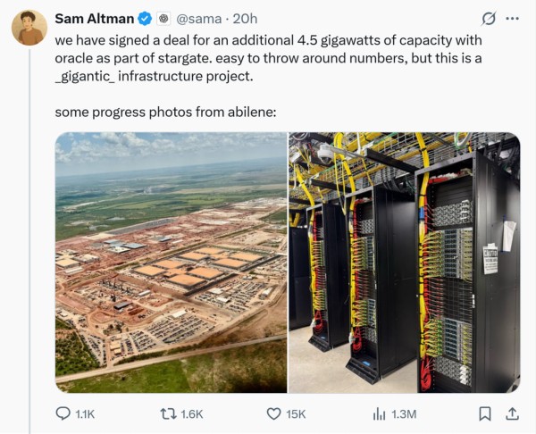 Openai расширяет Stargate, Musk раскрывает план XAI H100 Openai расширяет Stargate, Musk раскрывает план XAI H100