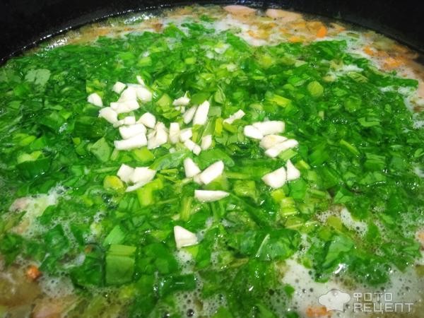 Рецепт: Овощной суп с сосисками - и шпинатом Рецепт: Овощной суп с сосисками - и шпинатом