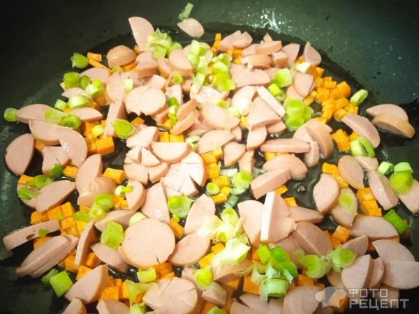 Рецепт: Овощной суп с сосисками - и шпинатом Рецепт: Овощной суп с сосисками - и шпинатом