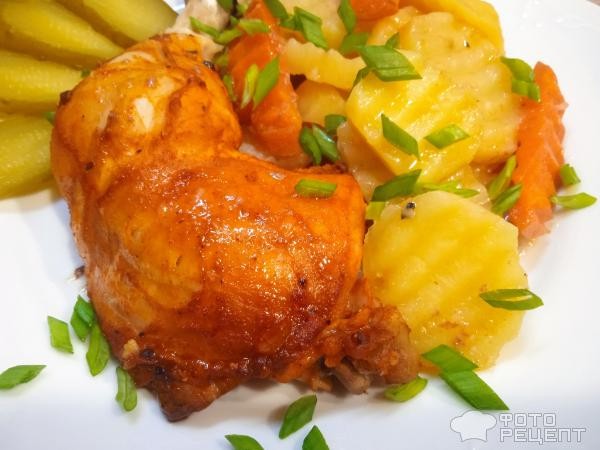 Рецепт: Куриные ножки запеченные с картошкой - в СВЧ Рецепт: Куриные ножки запеченные с картошкой - в СВЧ