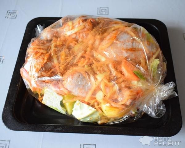 Рецепт: Куриные окорочка с овощами, запеченные в рукаве, в маринаде с виноградным уксусом - с сиропом топинамбура Рецепт: Куриные окорочка с овощами, запеченные в рукаве, в маринаде с виноградным уксусом - с сиропом топинамбура