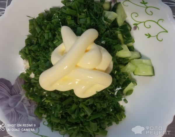 Рецепт: Огуречный салат с моцареллой - с луком и укропом Рецепт: Огуречный салат с моцареллой - с луком и укропом
