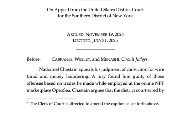 Апелляционный суд опрокидывает осуждение по делу об инсайдерской торговле Opensea Апелляционный суд опрокидывает осуждение по делу об инсайдерской торговле Opensea