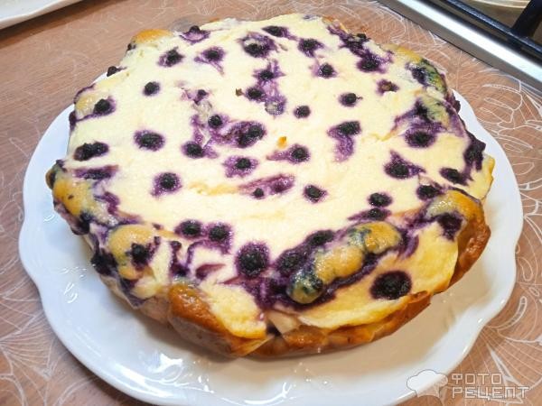Рецепт: Пирог с замороженными ягодами - и творогом Рецепт: Пирог с замороженными ягодами - и творогом