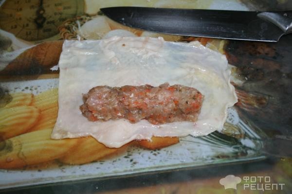 Рецепт: Колбаски куриные - в оболочке из куриной кожи Рецепт: Колбаски куриные - в оболочке из куриной кожи