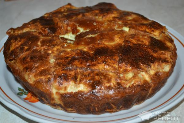 Рецепт: Пирог из лаваша с творогом - С зеленым луком, сметаной и пряностями Рецепт: Пирог из лаваша с творогом - С зеленым луком, сметаной и пряностями