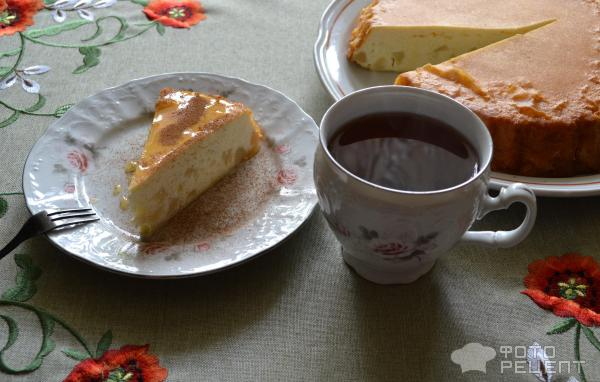 Рецепт: Творожная запеканка без муки и манки - С яблоками, корицей и медом Рецепт: Творожная запеканка без муки и манки - С яблоками, корицей и медом
