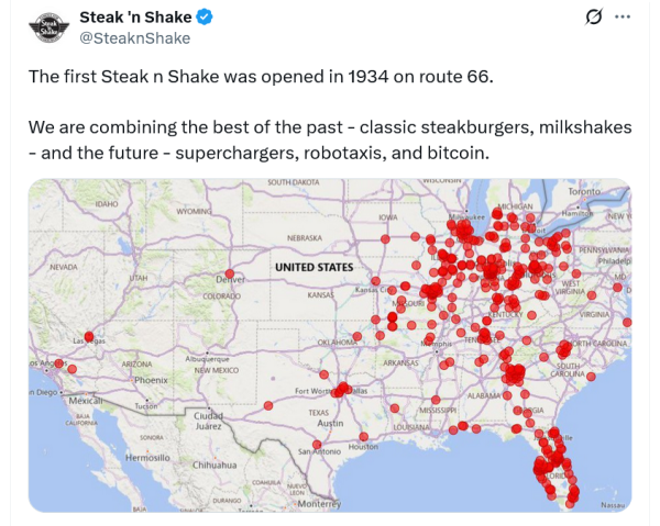 Steak ‘n Shake Cutrits Bitcoin для 11% продаж QOQ рост во втором квартале Steak ‘n Shake Cutrits Bitcoin для 11% продаж QOQ рост во втором квартале