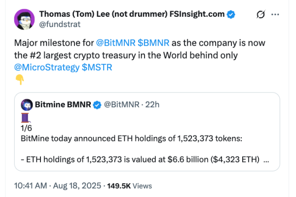 Sharplink добавляет 667 млн долларов в ETH в качестве цен вблизи ATH Sharplink добавляет 667 млн долларов в ETH в качестве цен вблизи ATH
