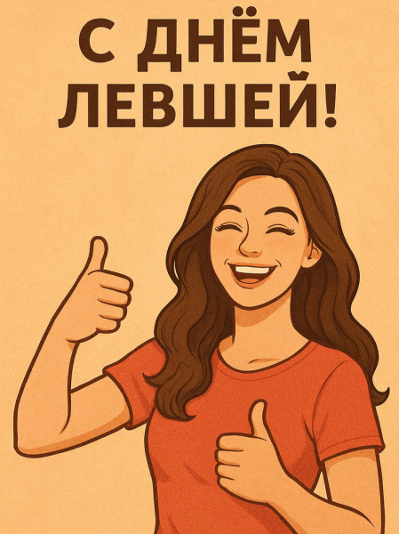 Открытка и поздравления на День левшей