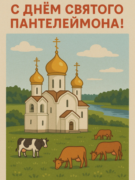 Открытка на День святого Пантелеймона