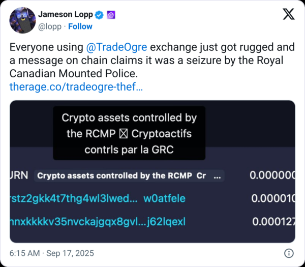Канада сталкивается с негативной реакцией по поводу криптовалюты Tradeogre Канада сталкивается с негативной реакцией по поводу криптовалюты Tradeogre