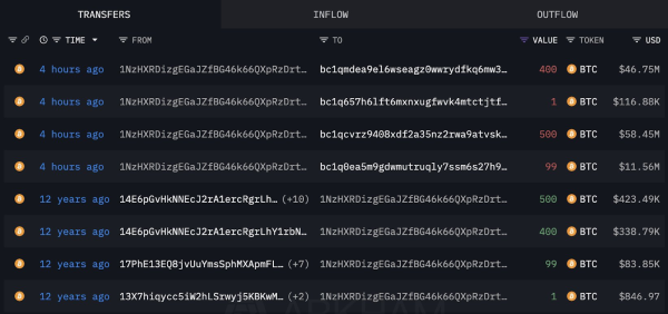 Пробуждается к китам через 12 лет, переводит 1000 BTC перед решением FOMC Пробуждается к китам через 12 лет, переводит 1000 BTC перед решением FOMC