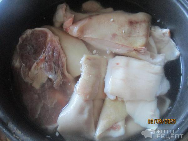 Рецепт: Закуска из свиной шкурки - острая закуска Рецепт: Закуска из свиной шкурки - острая закуска