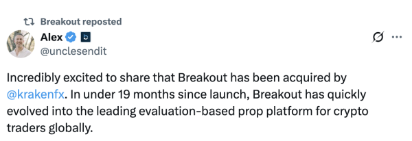 Кракен входит в торговую торговлю с приобретением Breakout Кракен входит в торговую торговлю с приобретением Breakout
