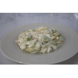 Рецепт: Салат с консервированной форелью - с огурцом и картофелем Рецепт: Салат с консервированной форелью - с огурцом и картофелем