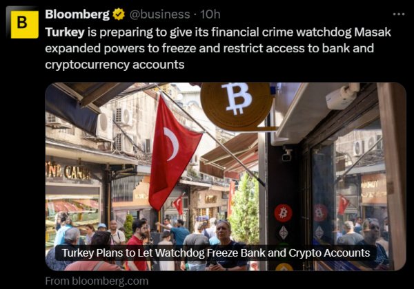 Турция позволить Масаку заморозить учетные записи криптовалюты в AML Push: Report Турция позволить Масаку заморозить учетные записи криптовалюты в AML Push: Report