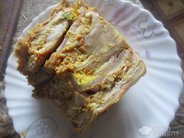 Рецепт: Закуска из свиной шкурки - острая закуска Рецепт: Закуска из свиной шкурки - острая закуска