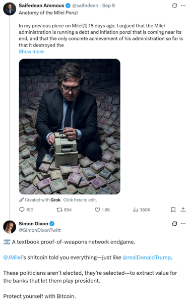 Сайфедей Аммис: Аргентина Бонд Понци возле коллапса, биткоин уходит