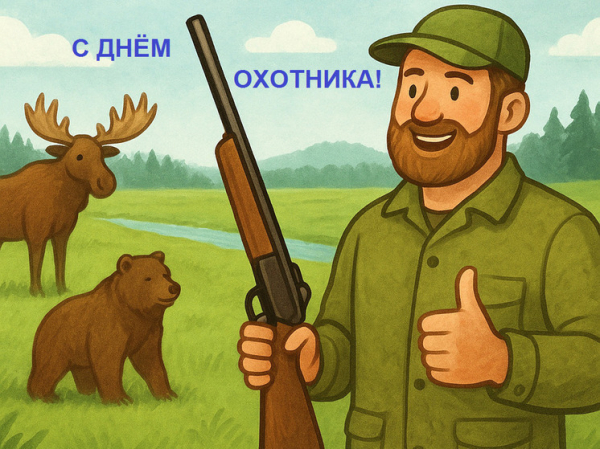 Открытка и поздравления на День охотника