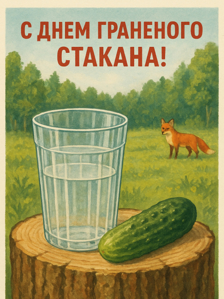 Открытка на День гранёного стакана