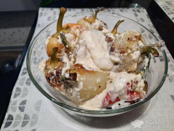 Рецепт: Жареный перец - В сметанно-майонезной заливке! Рецепт: Жареный перец - В сметанно-майонезной заливке!