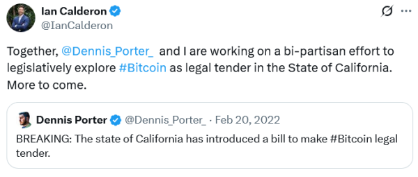 Pro-Bitcoin Ian Calderon присоединяется к гонке для губернатора Калифорнии Pro-Bitcoin Ian Calderon присоединяется к гонке для губернатора Калифорнии