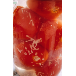 Рецепт: Консервированные помидоры "в снегу" - С чесноком Рецепт: Консервированные помидоры "в снегу" - С чесноком