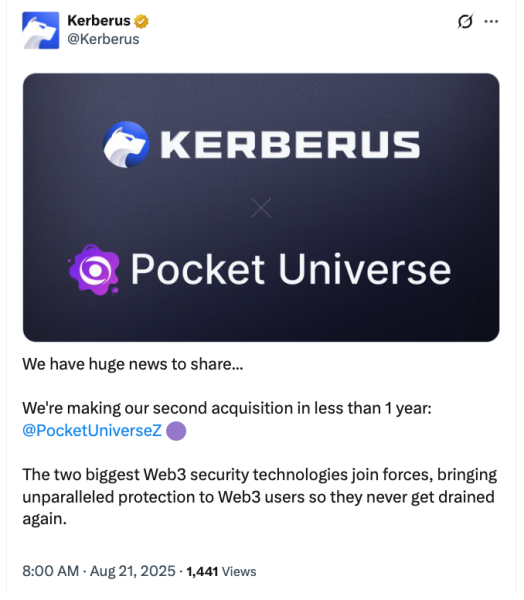 Kerberus покупает карманную вселенную, чтобы запустить антивирус криптовалюты Kerberus покупает карманную вселенную, чтобы запустить антивирус криптовалюты