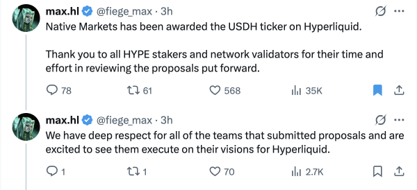 Нативные рынки забирают домой приз, обеспечивают тикер USDH после горячей гонки Нативные рынки забирают домой приз, обеспечивают тикер USDH после горячей гонки