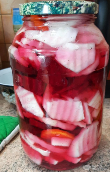 Рецепт: Капуста калираби - Со свеклой и морковью. Рецепт: Капуста калираби - Со свеклой и морковью.
